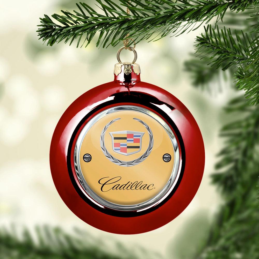 Cadillac Julekugle-Julekugle-Cadillac-Rød-Garage Culture Shop- garage - man cave - merchandise
