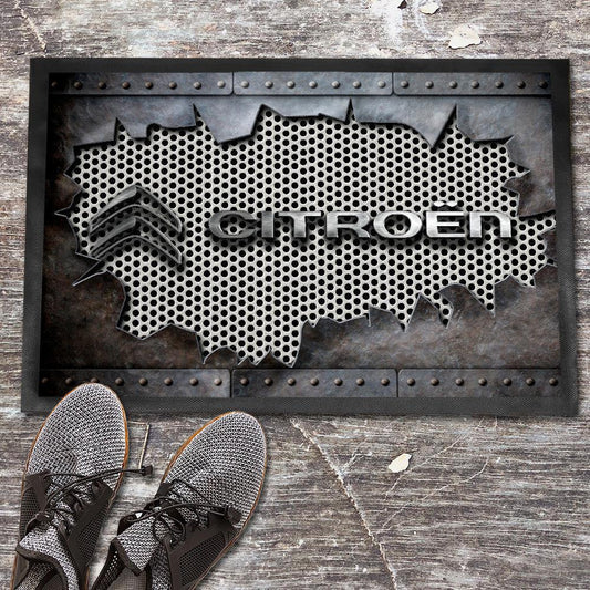 Citroen Metal Ripped Dørmåtte-Dørmåtte-Citroen-Garage Culture Shop- garage - man cave - merchandise