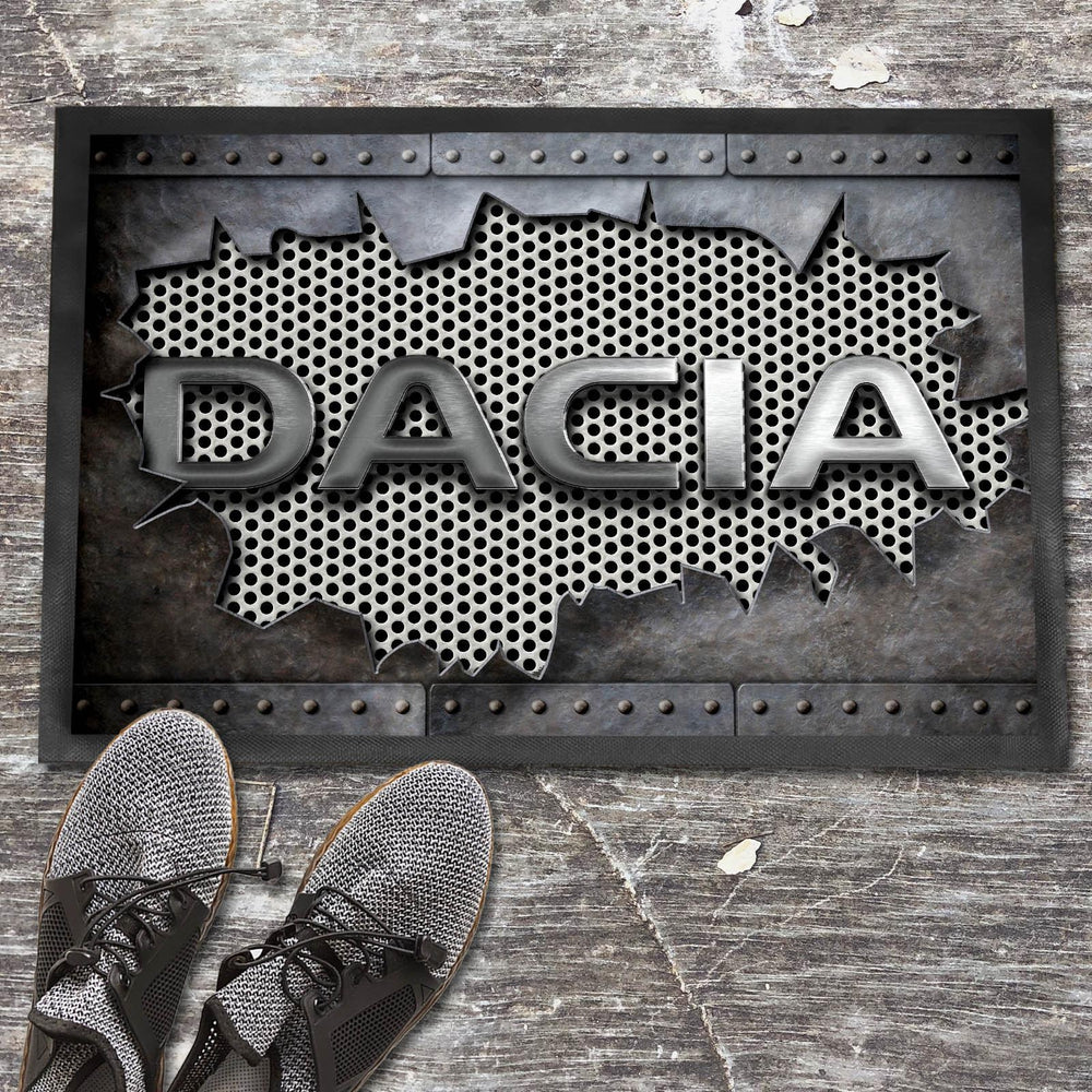 Dacia Metal Ripped Dørmåtte-Dørmåtte-Dacia-Garage Culture Shop- garage - man cave - merchandise