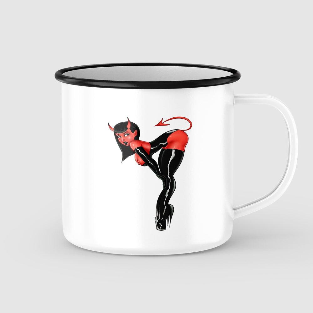 Devil Pin-Up Vintage Emaljekrus-Krus-Vintage Garage-Garage Culture Shop- garage - man cave - merchandise