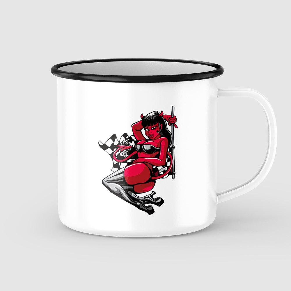 Devil Pin-Up Vintage Emaljekrus-Krus-Vintage Garage-Garage Culture Shop- garage - man cave - merchandise
