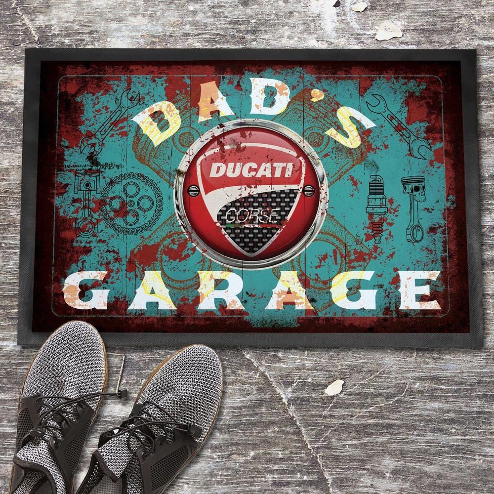 Ducati Dads Garage Vintage Dørmåtte-Dørmåtte-Ducati-Garage Culture Shop- garage - man cave - merchandise