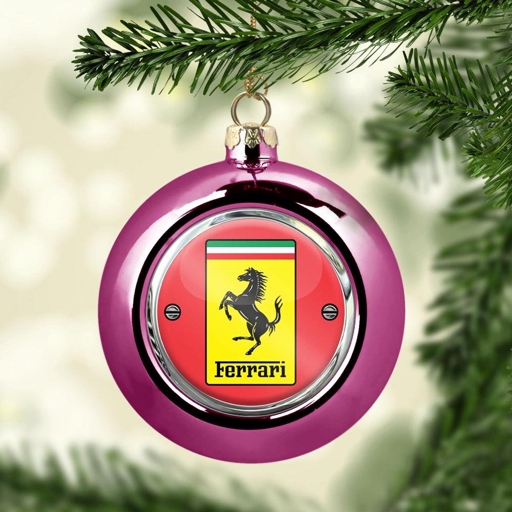 Ferrari Julekugle-Julekugle-Ferrari-Lyserød Pink-Garage Culture Shop- garage - man cave - merchandise