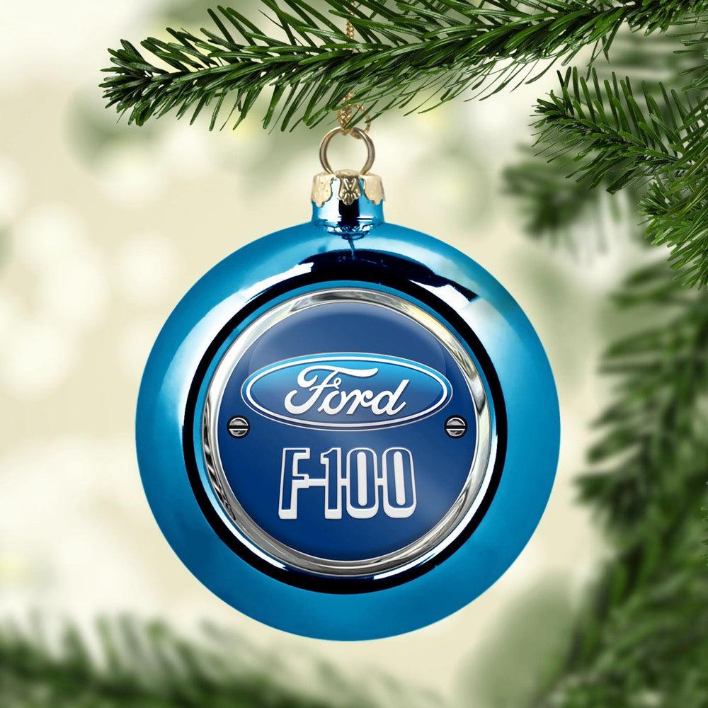 Ford F 100 Julekugle-Julekugle-Ford-Blå-Garage Culture Shop- garage - man cave - merchandise