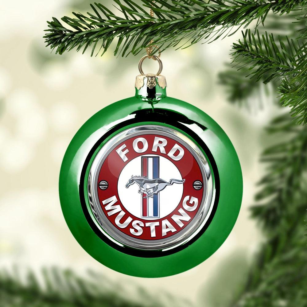 Ford Mustang Julekugle-Julekugle-Ford-Grøn-Garage Culture Shop- garage - man cave - merchandise