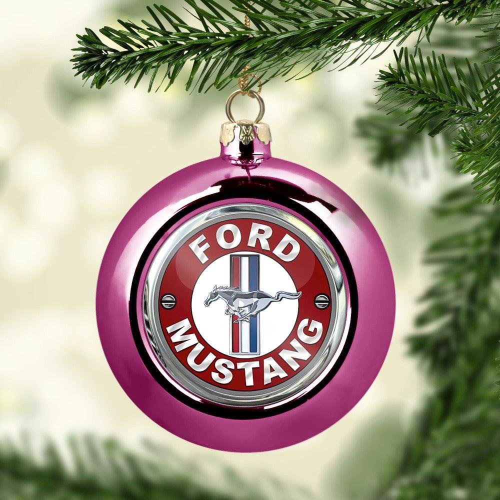 Ford Mustang Julekugle-Julekugle-Ford-Lyserød Pink-Garage Culture Shop- garage - man cave - merchandise