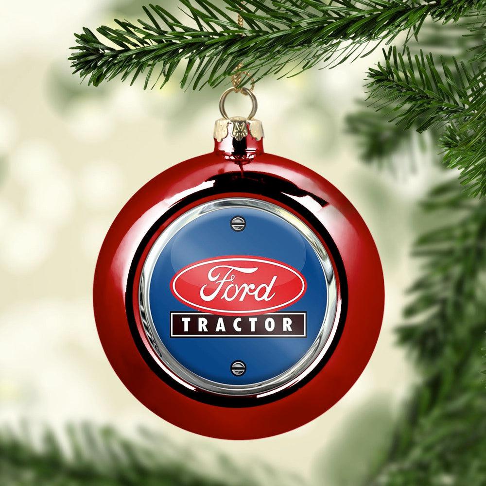 Ford Tractor Julekugle-Julekugle-Ford-Rød-Garage Culture Shop- garage - man cave - merchandise