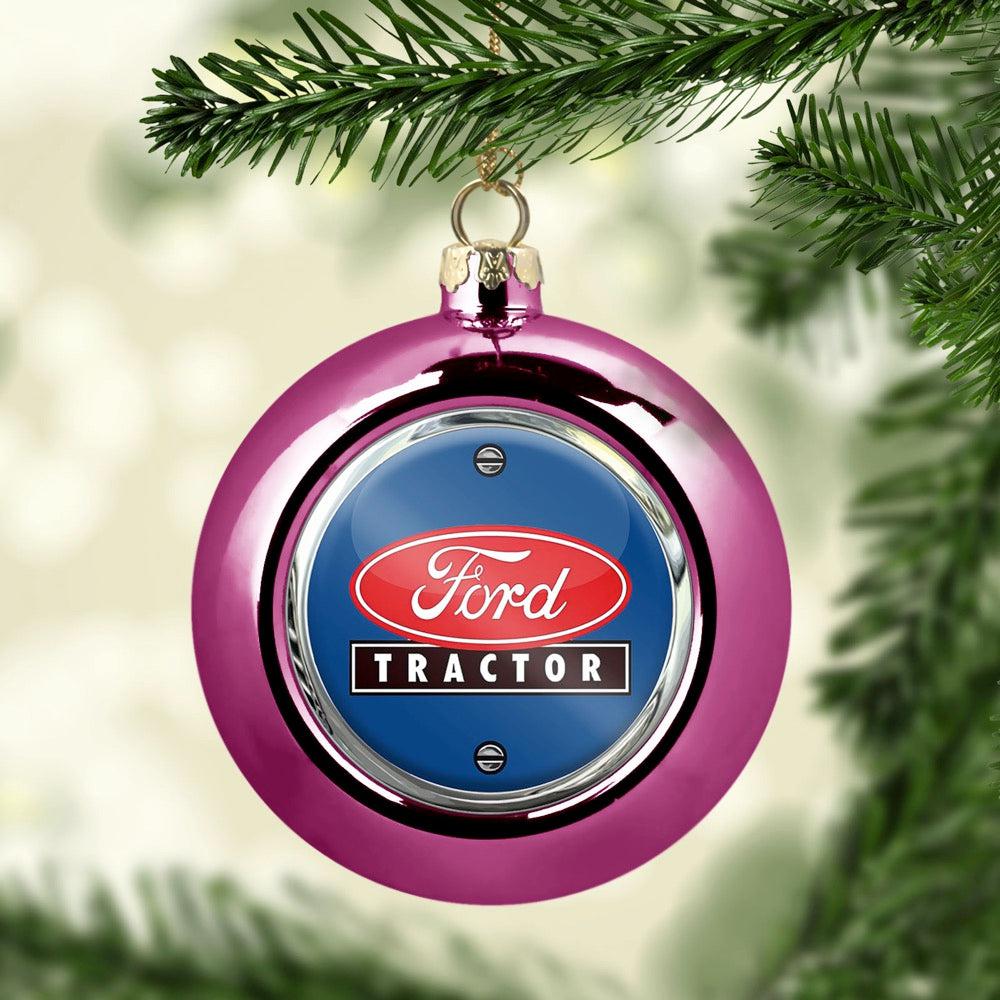 Ford Tractor Julekugle-Julekugle-Ford-Lyserød Pink-Garage Culture Shop- garage - man cave - merchandise