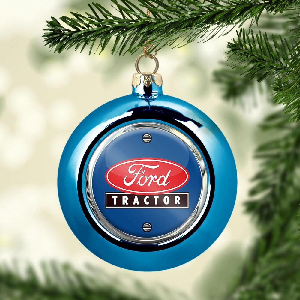 Ford Tractor Julekugle-Julekugle-Ford-Blå-Garage Culture Shop- garage - man cave - merchandise