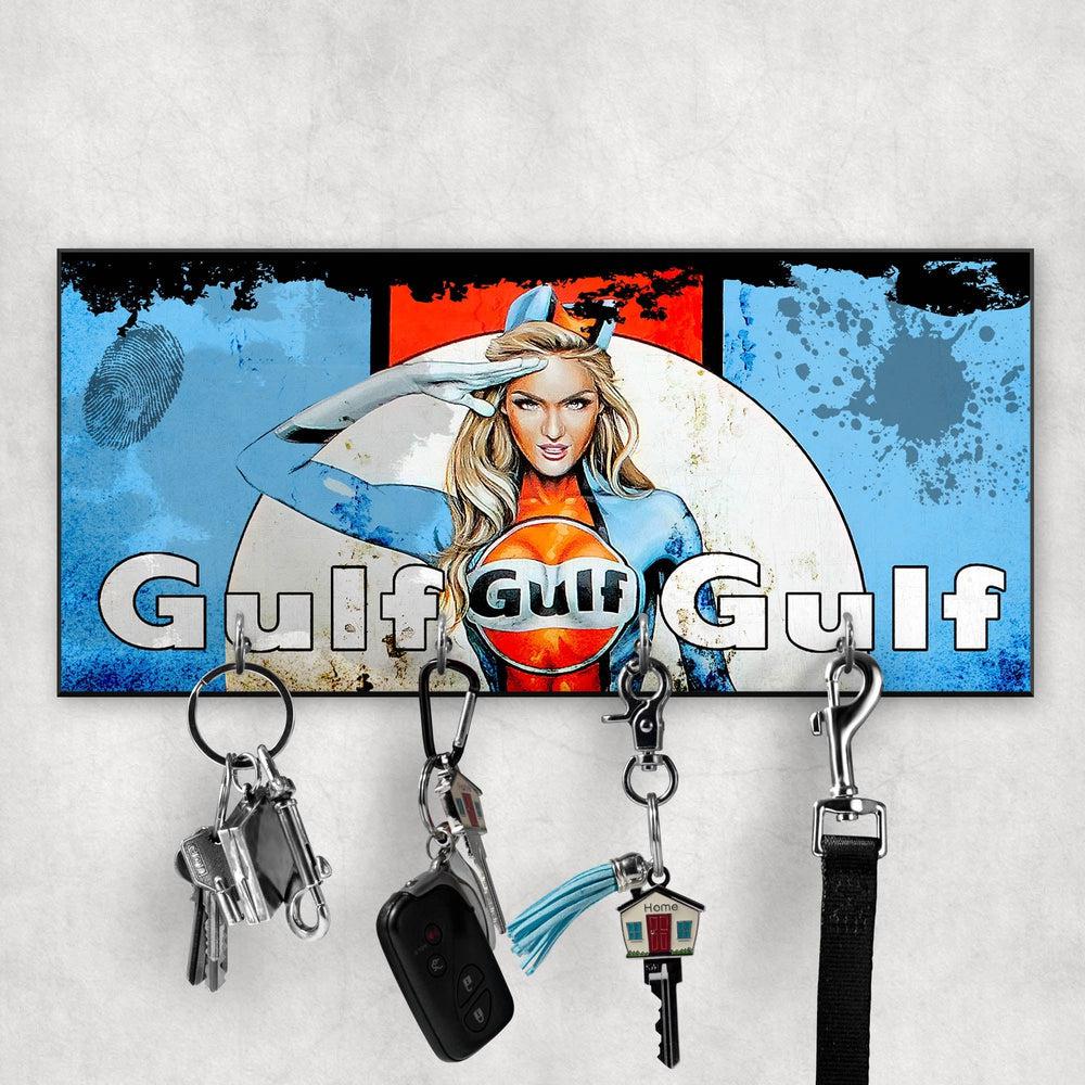 Gulf 1 Pin-Up Vintage Nøgleholdere-Nøgleholdere-Motoroil-Garage Culture Shop- garage - man cave - merchandise