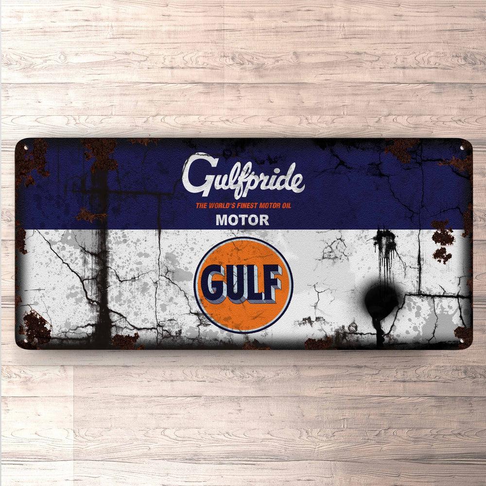 Gulf Motor Oil Vintage 30x60cm Skilt-Skilte-Motoroil-Garage Culture Shop- garage - man cave - merchandise