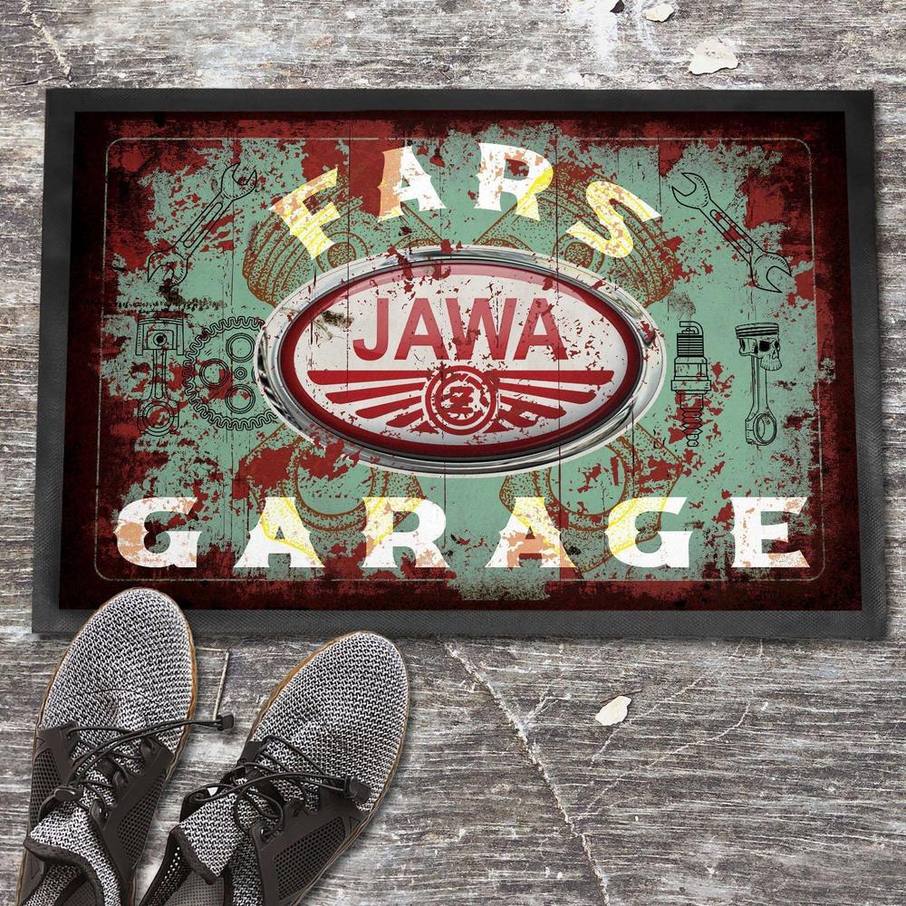 Jawa Fars Garage Vintage Dørmåtte-Dørmåtte-Jawa-Garage Culture Shop- garage - man cave - merchandise