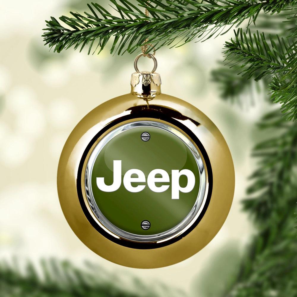 Jeep Julekugle-Julekugle-Jeep-Guld-Garage Culture Shop- garage - man cave - merchandise