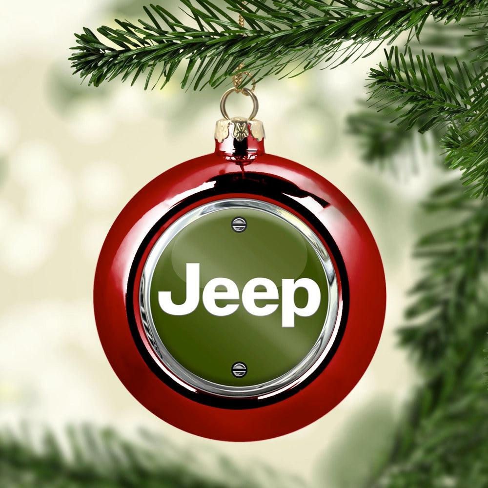 Jeep Julekugle-Julekugle-Jeep-Rød-Garage Culture Shop- garage - man cave - merchandise