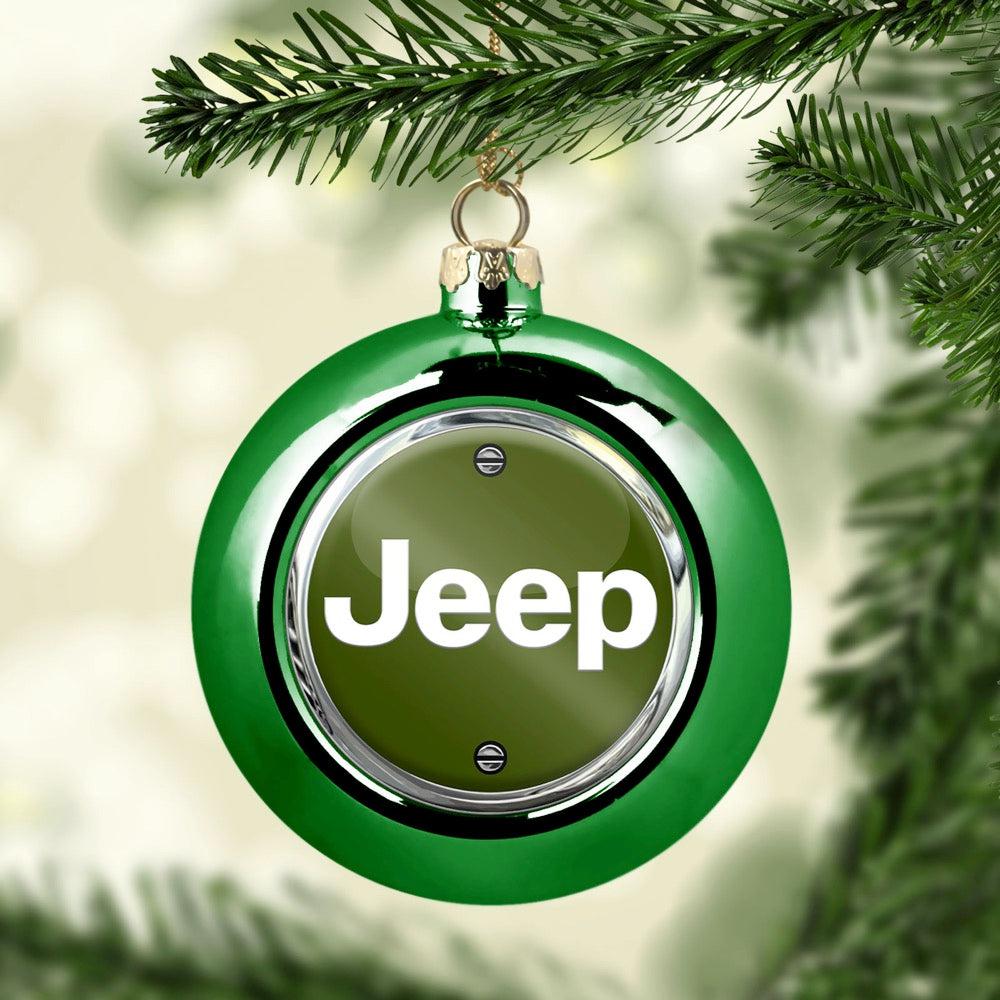Jeep Julekugle-Julekugle-Jeep-Grøn-Garage Culture Shop- garage - man cave - merchandise