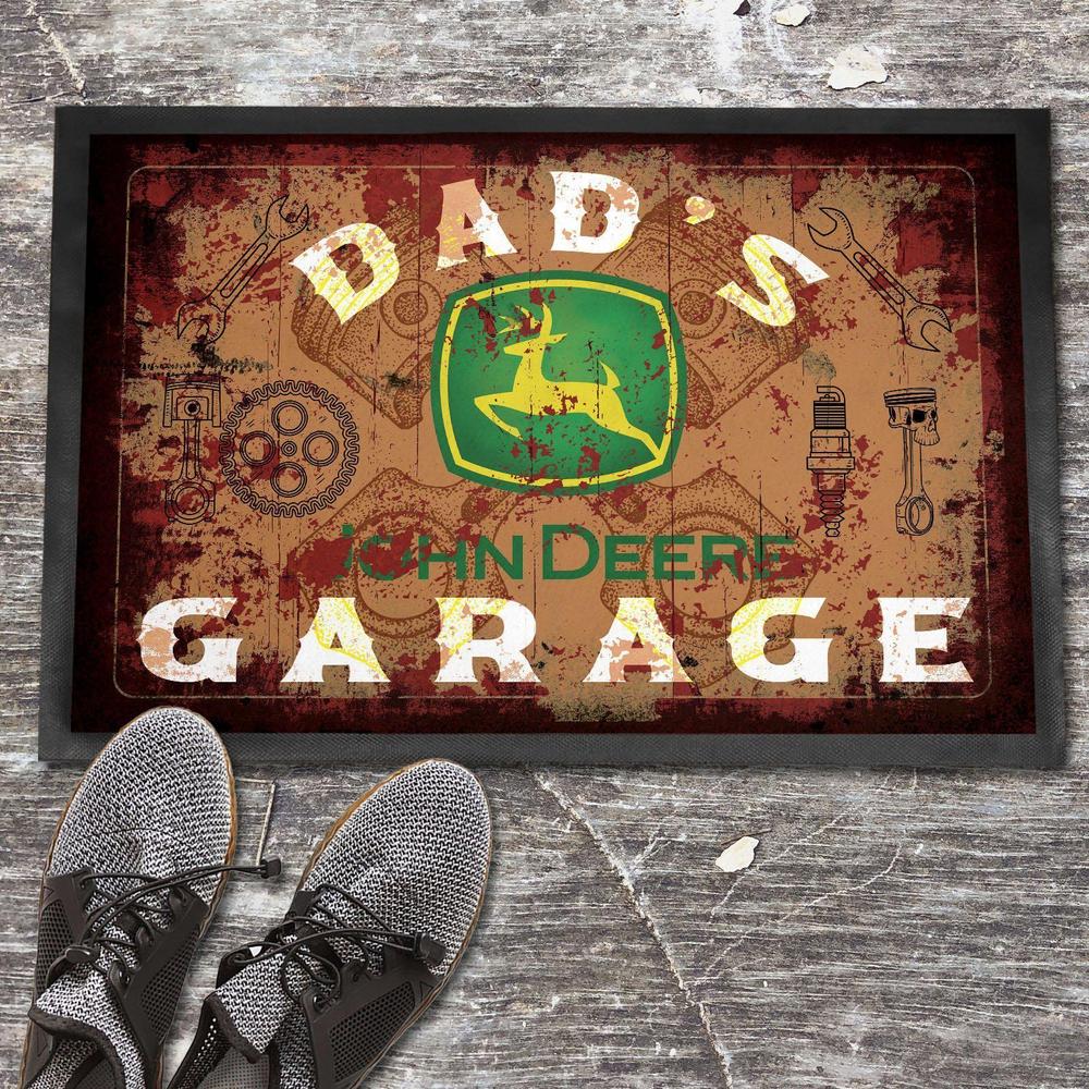 John Deere Dads Garage Vintage Dørmåtte-Dørmåtte-John Deere-Garage Culture Shop- garage - man cave - merchandise