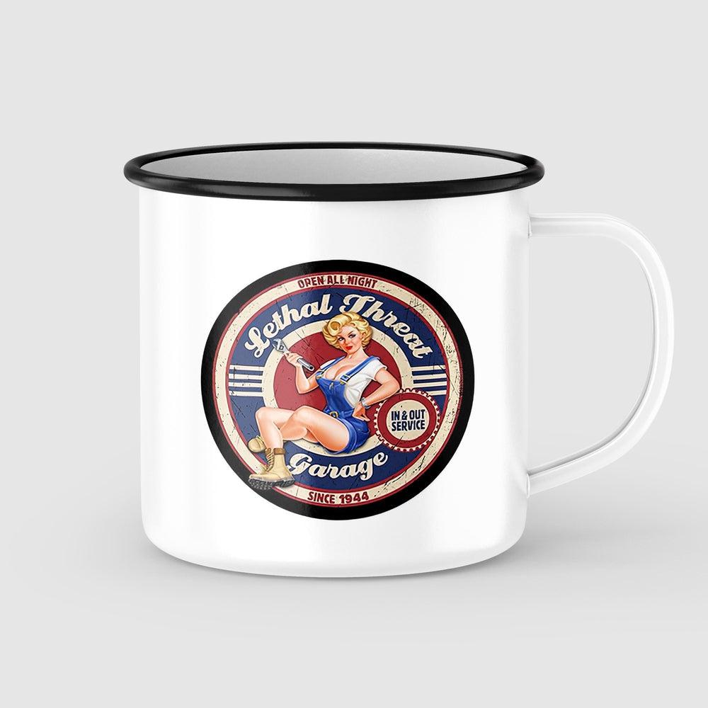 Lethal Garage Pin-Up Vintage Emaljekrus-Krus-Vintage Garage-Garage Culture Shop- garage - man cave - merchandise