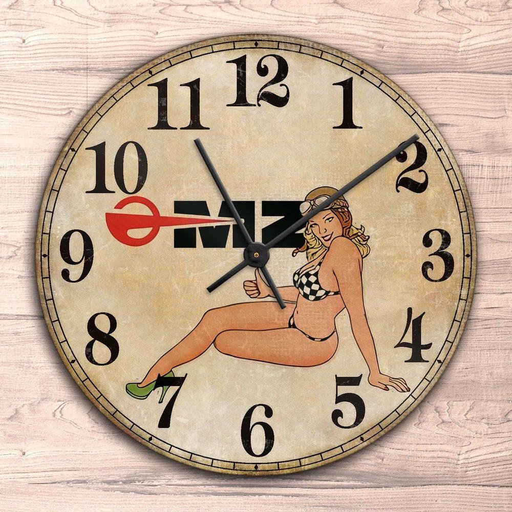 MZ Motorrad Pin-Up Vintage Vægur Rundt-Clock-MZ Motorrad-Garage Culture Shop- garage - man cave - merchandise