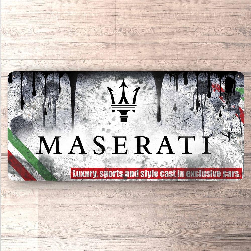Maserati Vintage 30x60cm Skilt-Skilte-Maserati-Garage Culture Shop- garage - man cave - merchandise