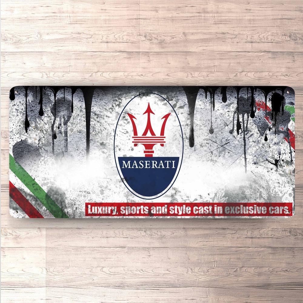 Maserati Vintage 30x60cm Skilt-Skilte-Maserati-Garage Culture Shop- garage - man cave - merchandise