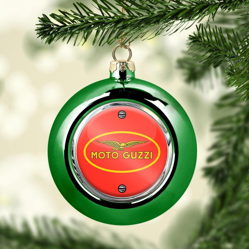 Moto Guzzi Julekugle-Julekugle-Moto Guzzi-Grøn-Garage Culture Shop- garage - man cave - merchandise