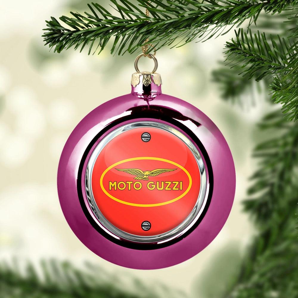 Moto Guzzi Julekugle-Julekugle-Moto Guzzi-Lyserød Pink-Garage Culture Shop- garage - man cave - merchandise