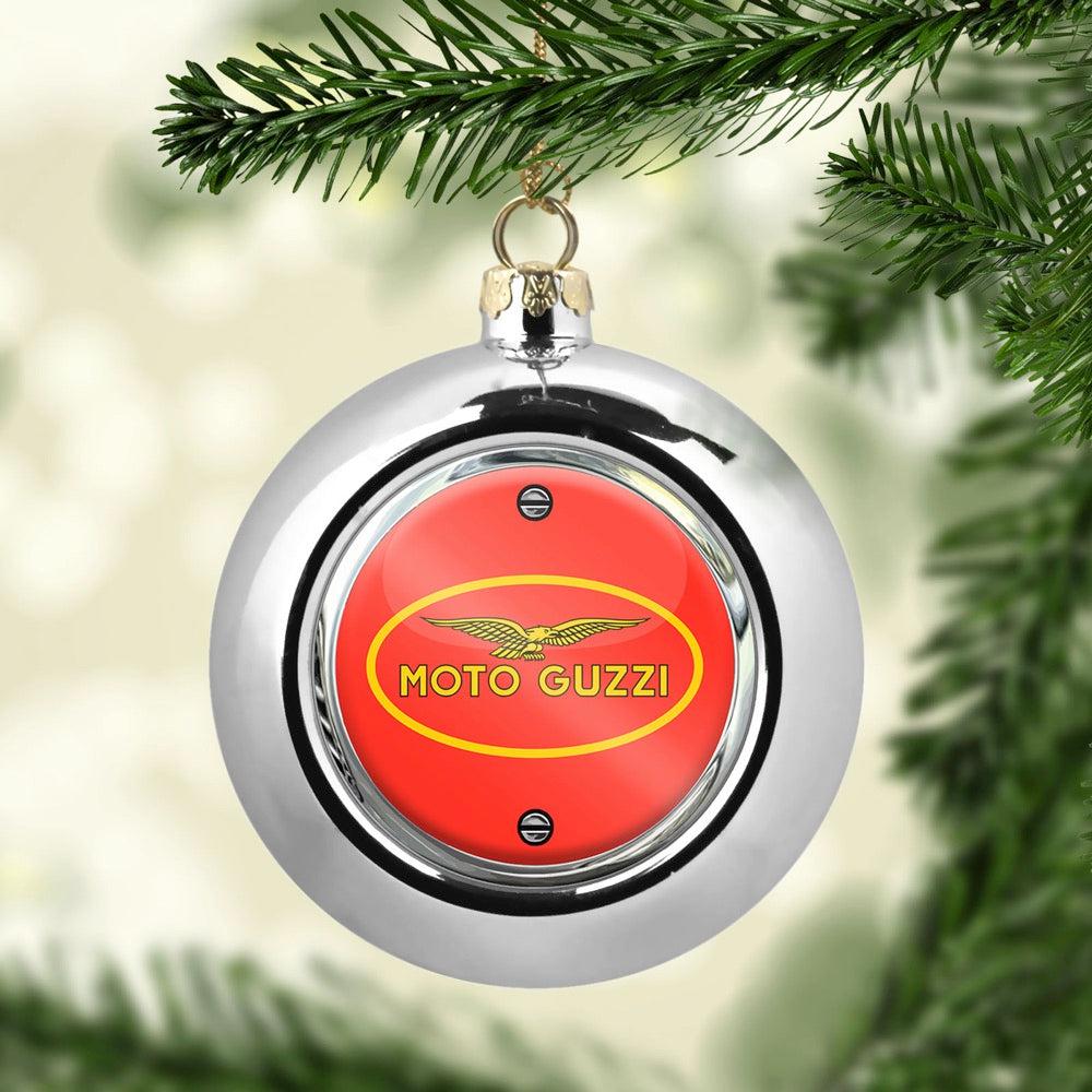 Moto Guzzi Julekugle-Julekugle-Moto Guzzi-Sølv-Garage Culture Shop- garage - man cave - merchandise