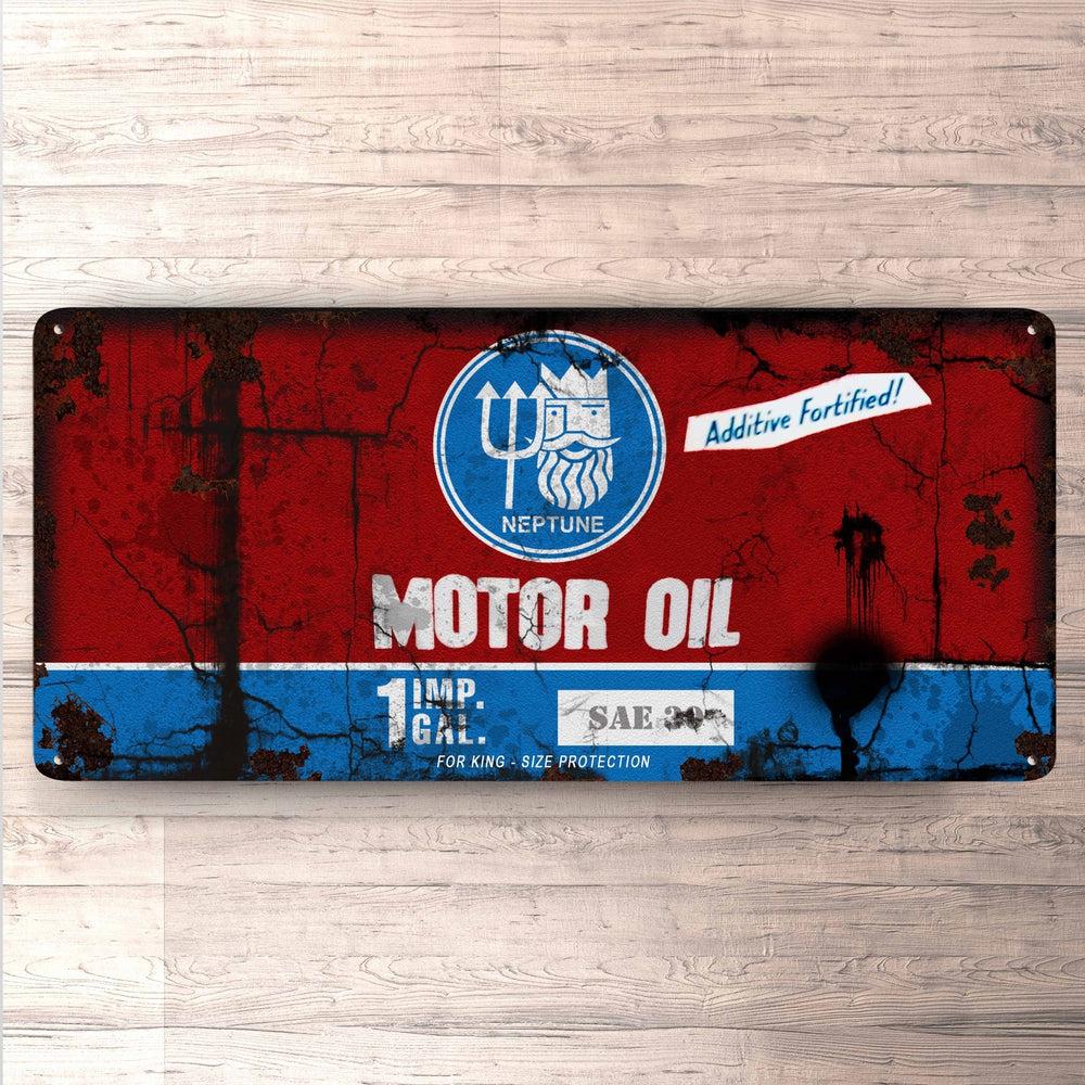 Neptune Motor Oil Vintage 30x60cm Skilt-Skilte-Motoroil-Garage Culture Shop- garage - man cave - merchandise
