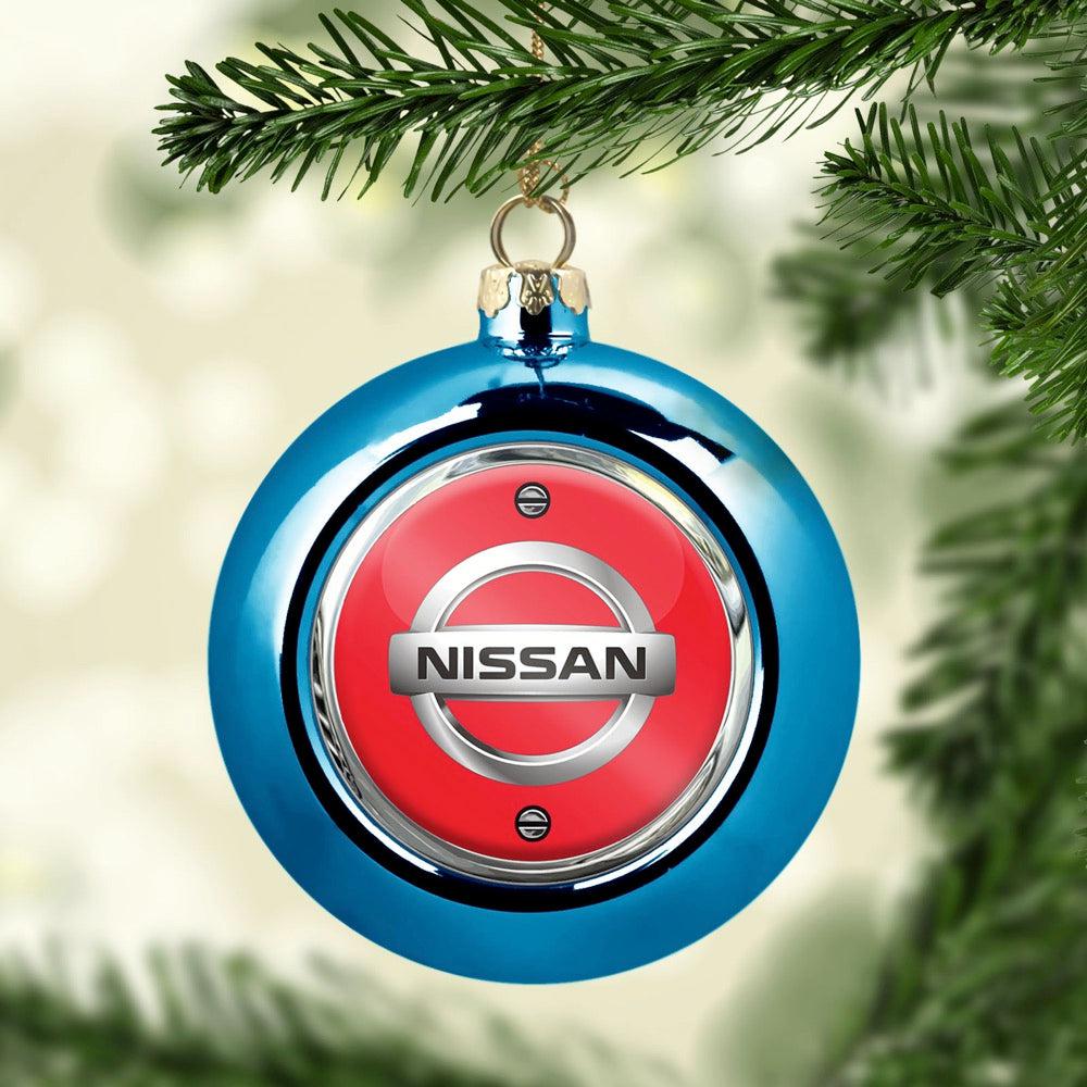 Nissan Julekugle-Julekugle-Nissan-Blå-Garage Culture Shop- garage - man cave - merchandise