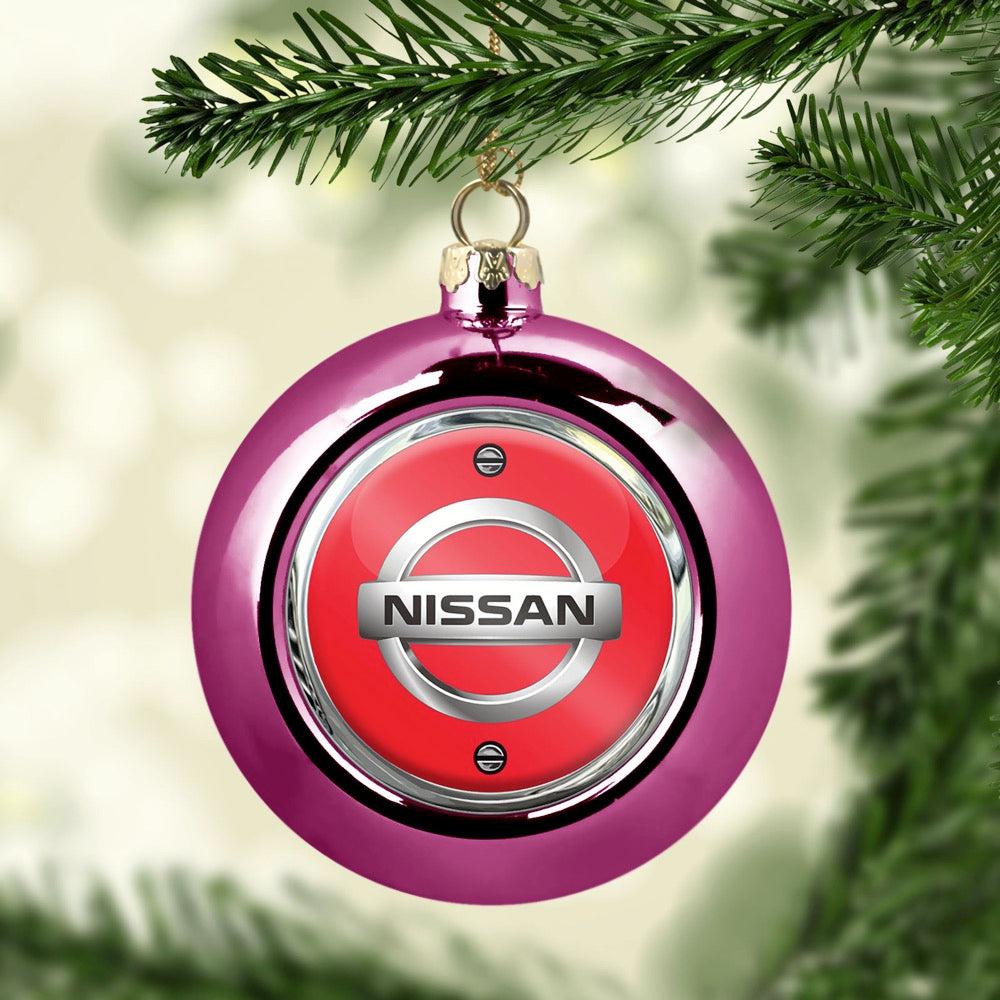 Nissan Julekugle-Julekugle-Nissan-Lyserød Pink-Garage Culture Shop- garage - man cave - merchandise