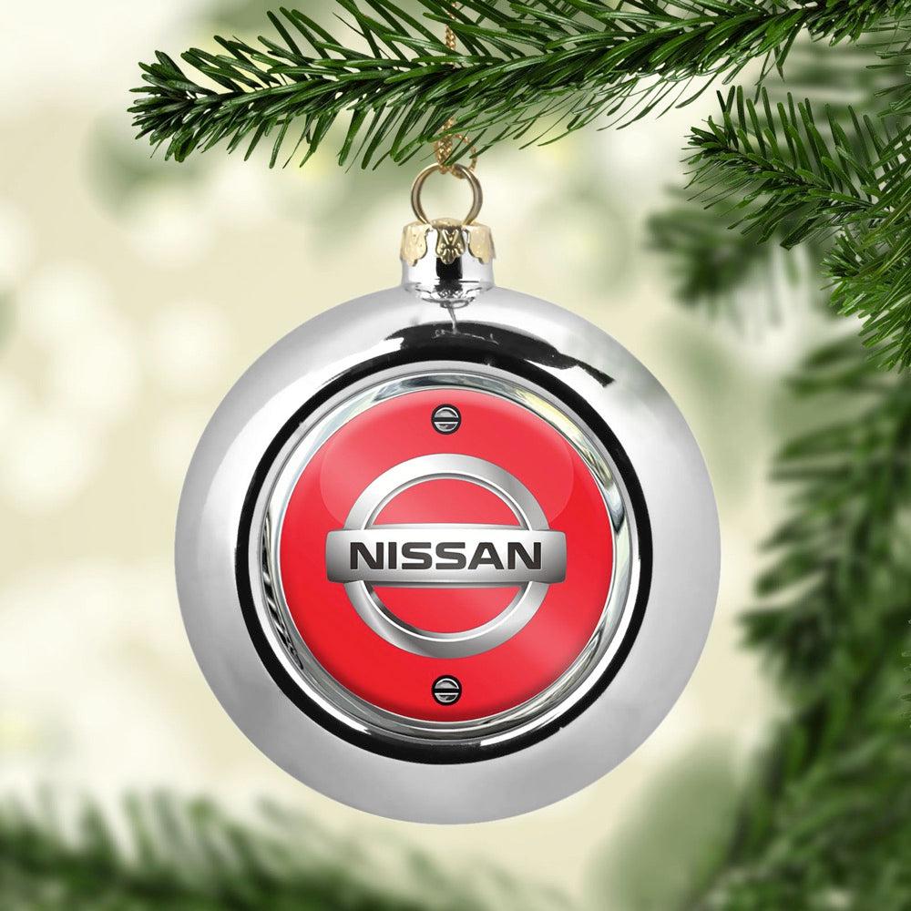 Nissan Julekugle-Julekugle-Nissan-Sølv-Garage Culture Shop- garage - man cave - merchandise