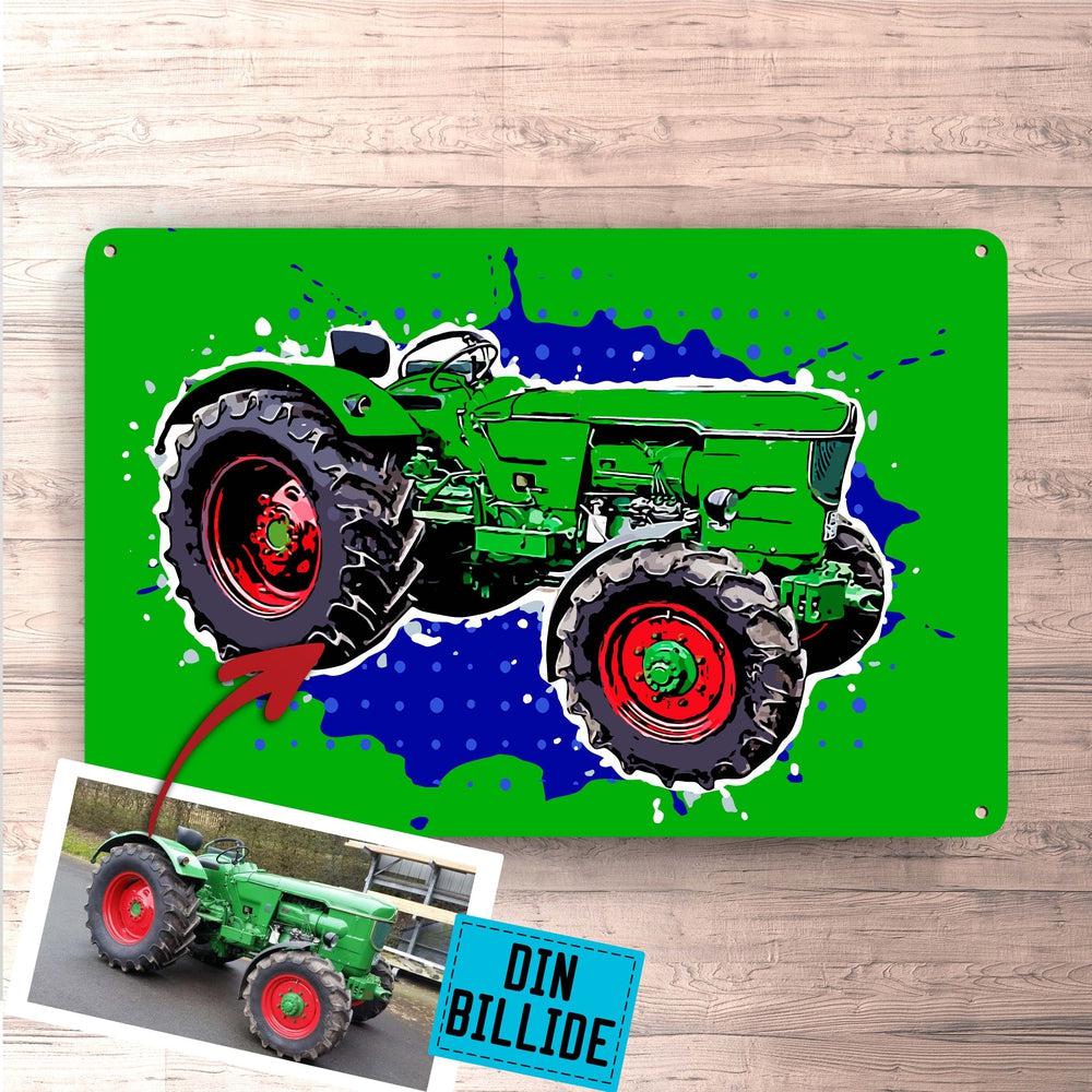 Personlig - Digitale Portræt Af Traktor Skilt-Skilte-Garage Culture-Garage Culture Shop- garage - man cave - merchandise