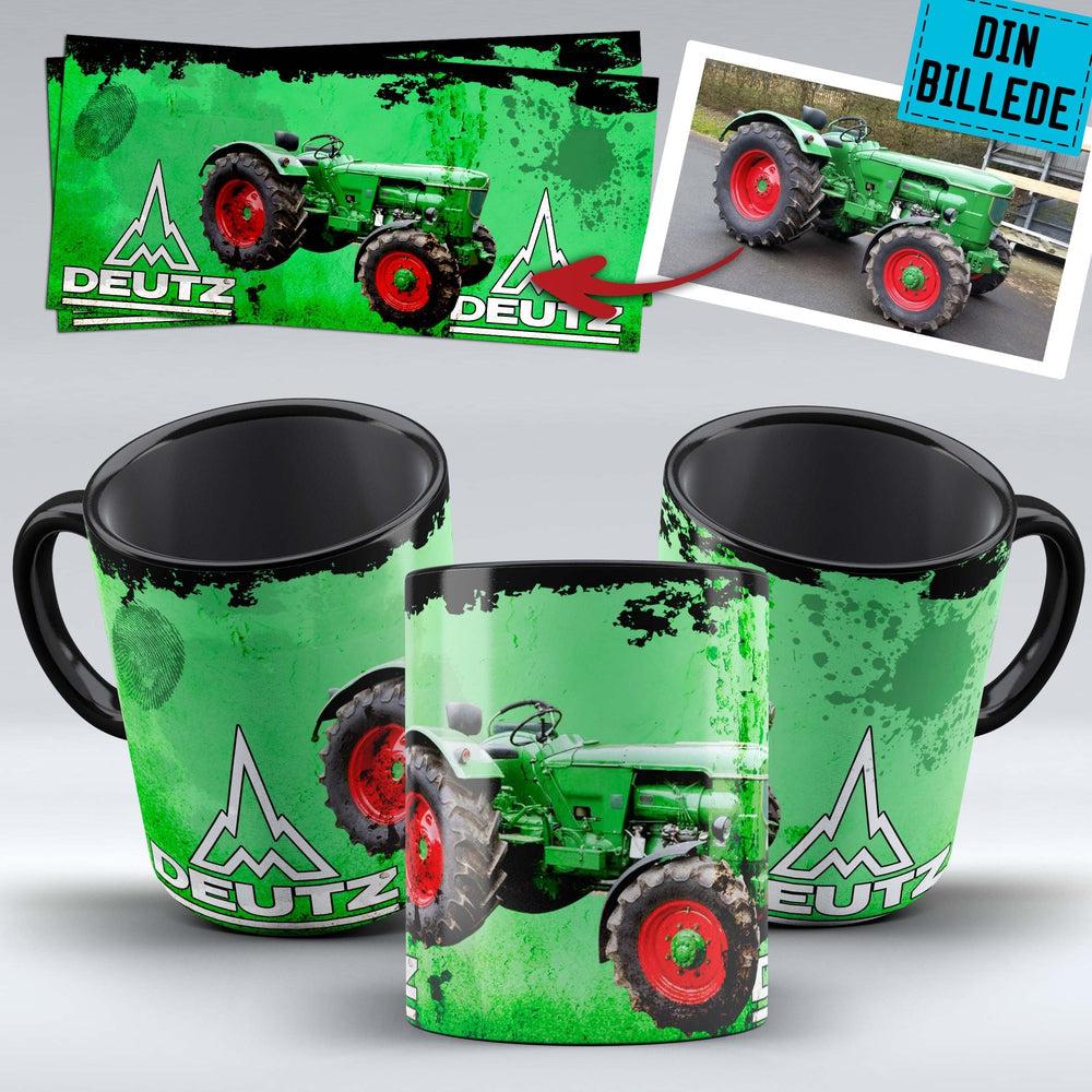 Personlig - Dit traktor billede - "To Toner" Vintage Keramisk Krus-Krus-Custom-Garage Culture Shop- garage - man cave - merchandise