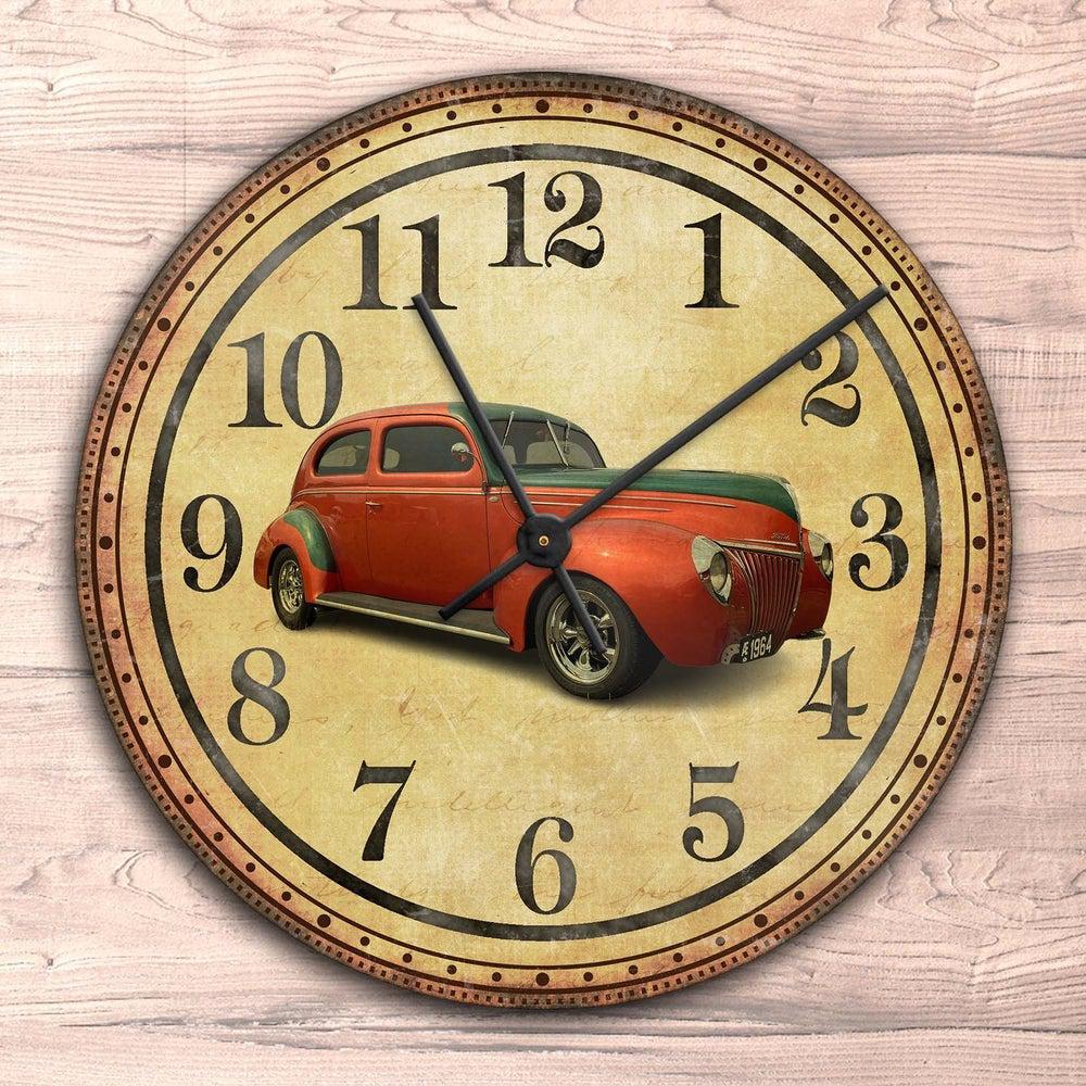 Personlig Til Dig - Dit bil/motorcykel-billede - Vægur Rundt-Clock-Custom-Garage Culture Shop- garage - man cave - merchandise