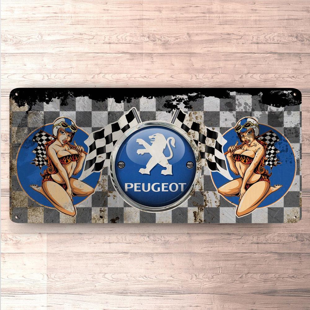 Peugeot Vintage 30x60cm Skilt-Skilte-Peugeot-Garage Culture Shop- garage - man cave - merchandise