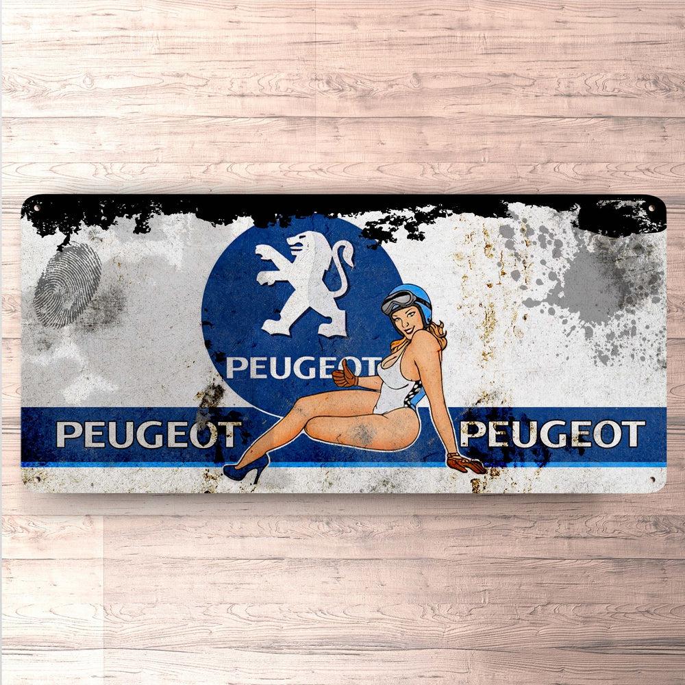 Peugeot Vintage 30x60cm Skilt-Skilte-Peugeot-Garage Culture Shop- garage - man cave - merchandise