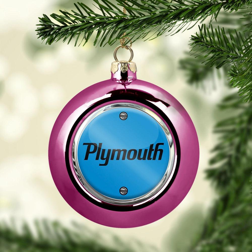 Plymouth Julekugle-Julekugle-Plymouth-Lyserød Pink-Garage Culture Shop- garage - man cave - merchandise