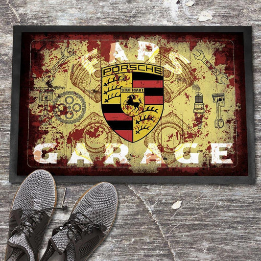 Porsche Fars Garage Vintage Dørmåtte-Dørmåtte-Porsche-Garage Culture Shop- garage - man cave - merchandise