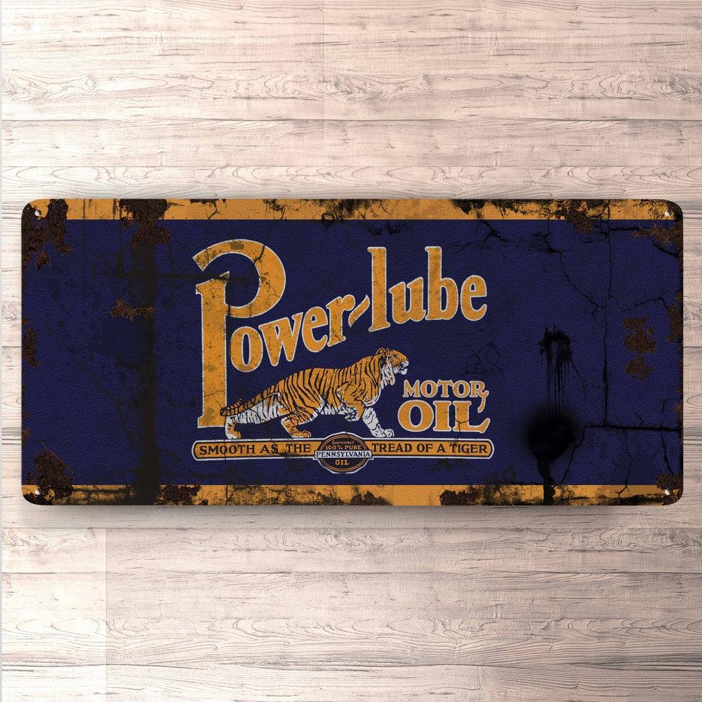 Powerlube Motor Oil Vintage 30x60cm Skilt-Skilte-Motoroil-Garage Culture Shop- garage - man cave - merchandise