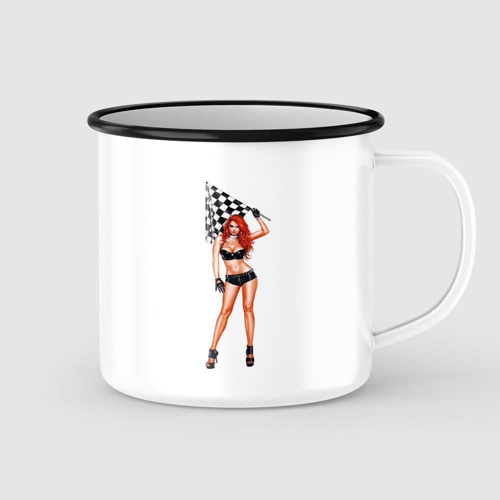 Racing 2 Pin-Up Vintage Emaljekrus-Krus-Vintage Garage-Garage Culture Shop- garage - man cave - merchandise