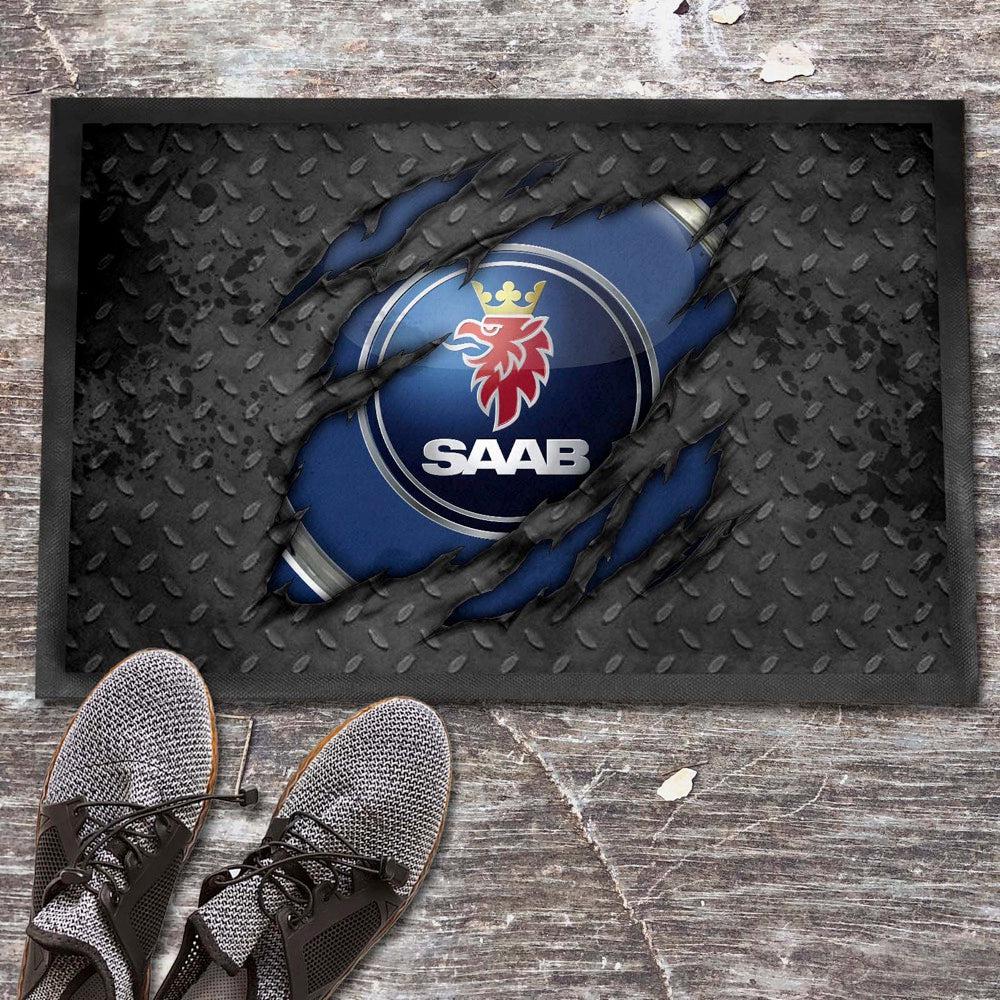 SAAB Ripped Vintage Dørmåtte-Dørmåtte-Saab-Garage Culture Shop- garage - man cave - merchandise