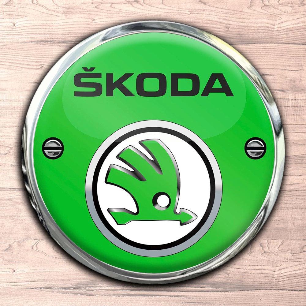 Škoda Runde Skilte , Musemåtte Rundt , Kop Underlag, Underlagssæt-Runde Skilte-Skoda-Garage Culture Shop- garage - man cave - merchandise