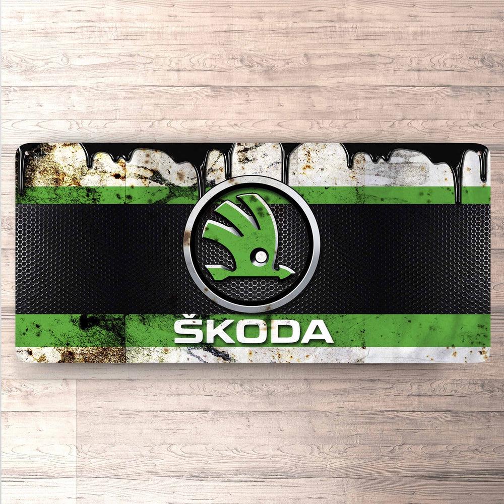 Skoda Vintage 30x60cm Skilt-Skilte-Skoda-Garage Culture Shop- garage - man cave - merchandise