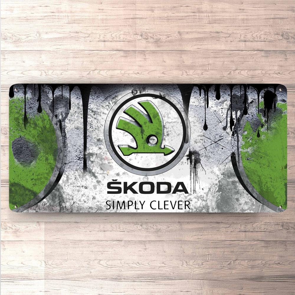 Skoda Vintage 30x60cm Skilt-Skilte-Skoda-Garage Culture Shop- garage - man cave - merchandise