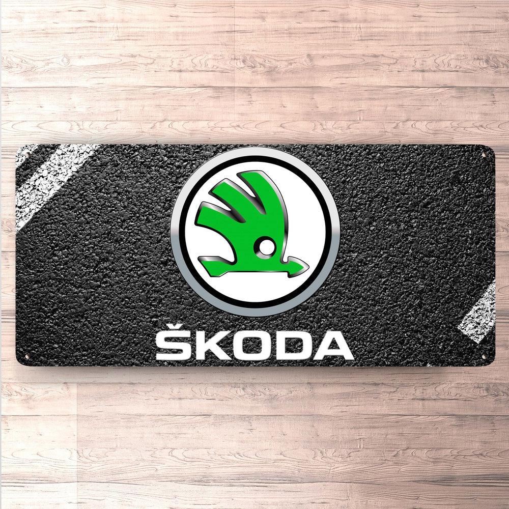 Škoda Vintage 30x60cm Skilt-Skilte-Skoda-Garage Culture Shop- garage - man cave - merchandise