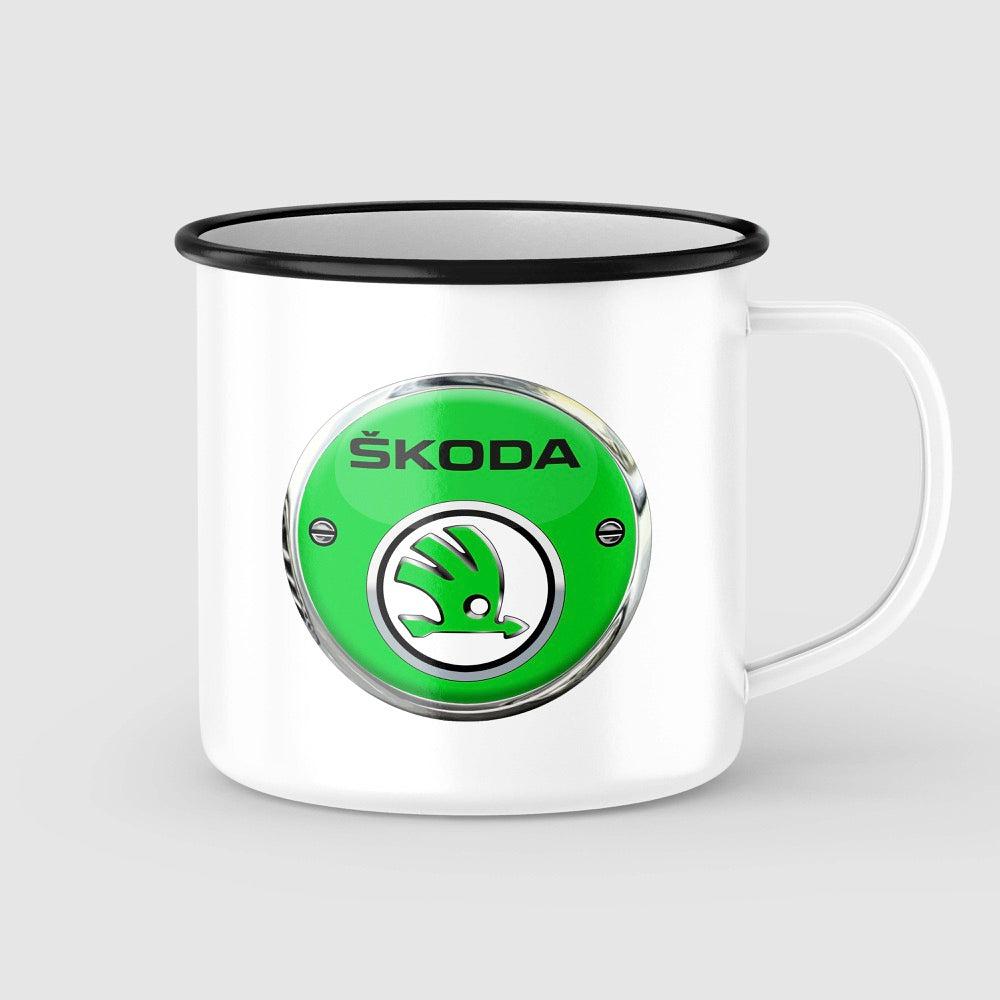 Škoda Vintage Emaljekrus-Krus-Skoda-Garage Culture Shop- garage - man cave - merchandise