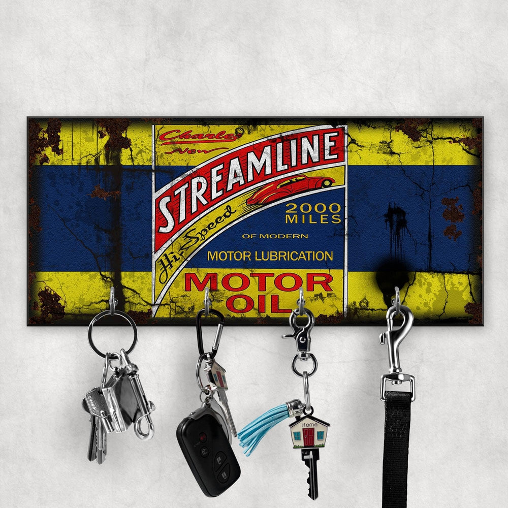 Streamline Motor Oil Vintage Nøgleholdere-Nøgleholdere-Motoroil-Garage Culture Shop- garage - man cave - merchandise