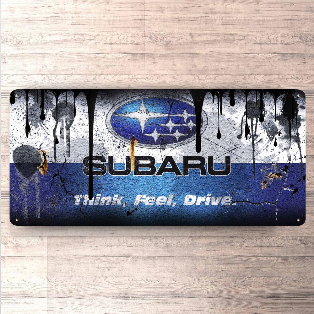 Subaru Vintage 30x60cm Skilt-Skilte-Subaru-Garage Culture Shop- garage - man cave - merchandise