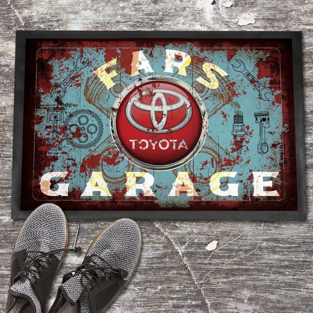 Toyota Fars Garage Vintage Dørmåtte-Dørmåtte-Toyota-Garage Culture Shop- garage - man cave - merchandise