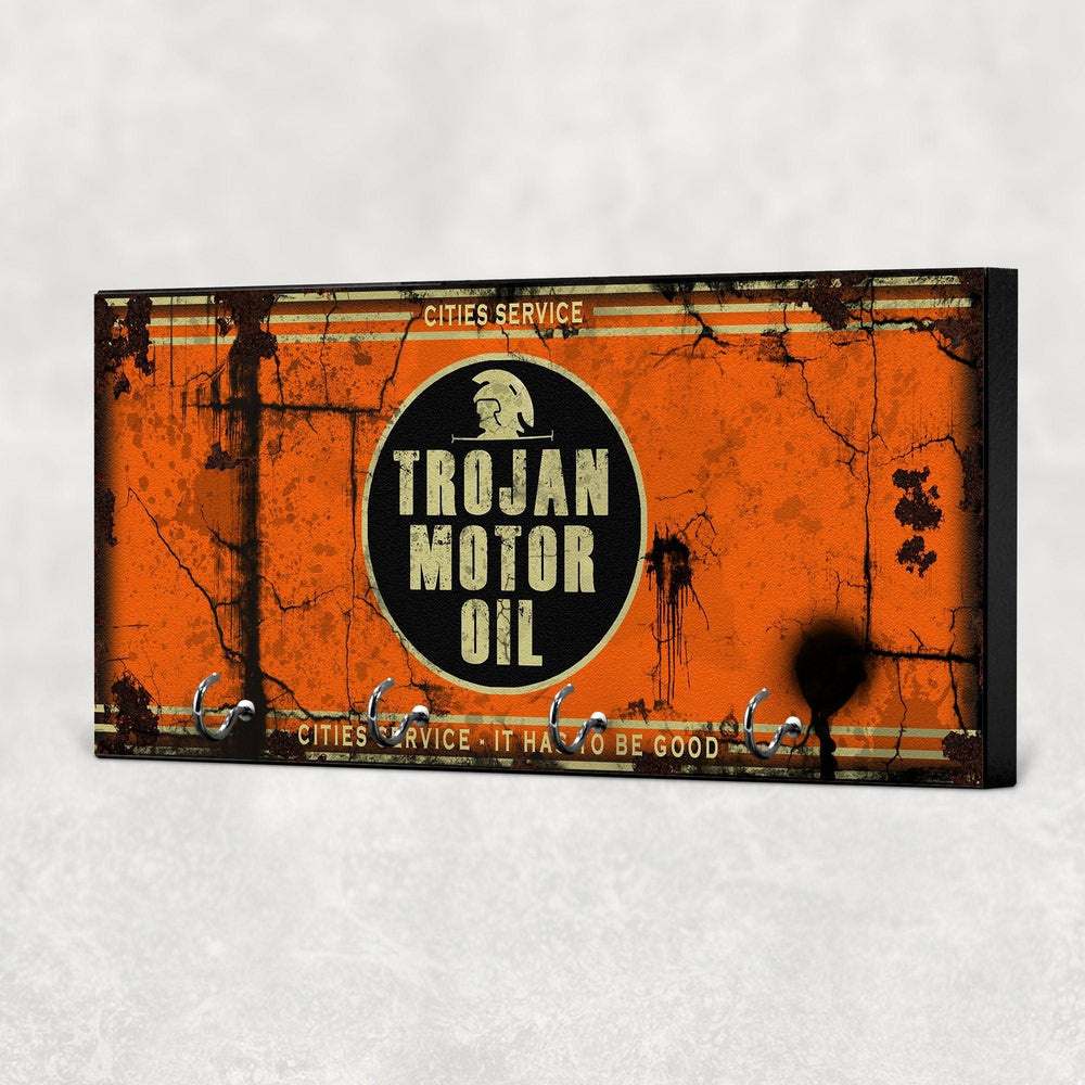 Trojan Motor Oil Vintage Nøgleholdere-Nøgleholdere-Motoroil-Garage Culture Shop- garage - man cave - merchandise